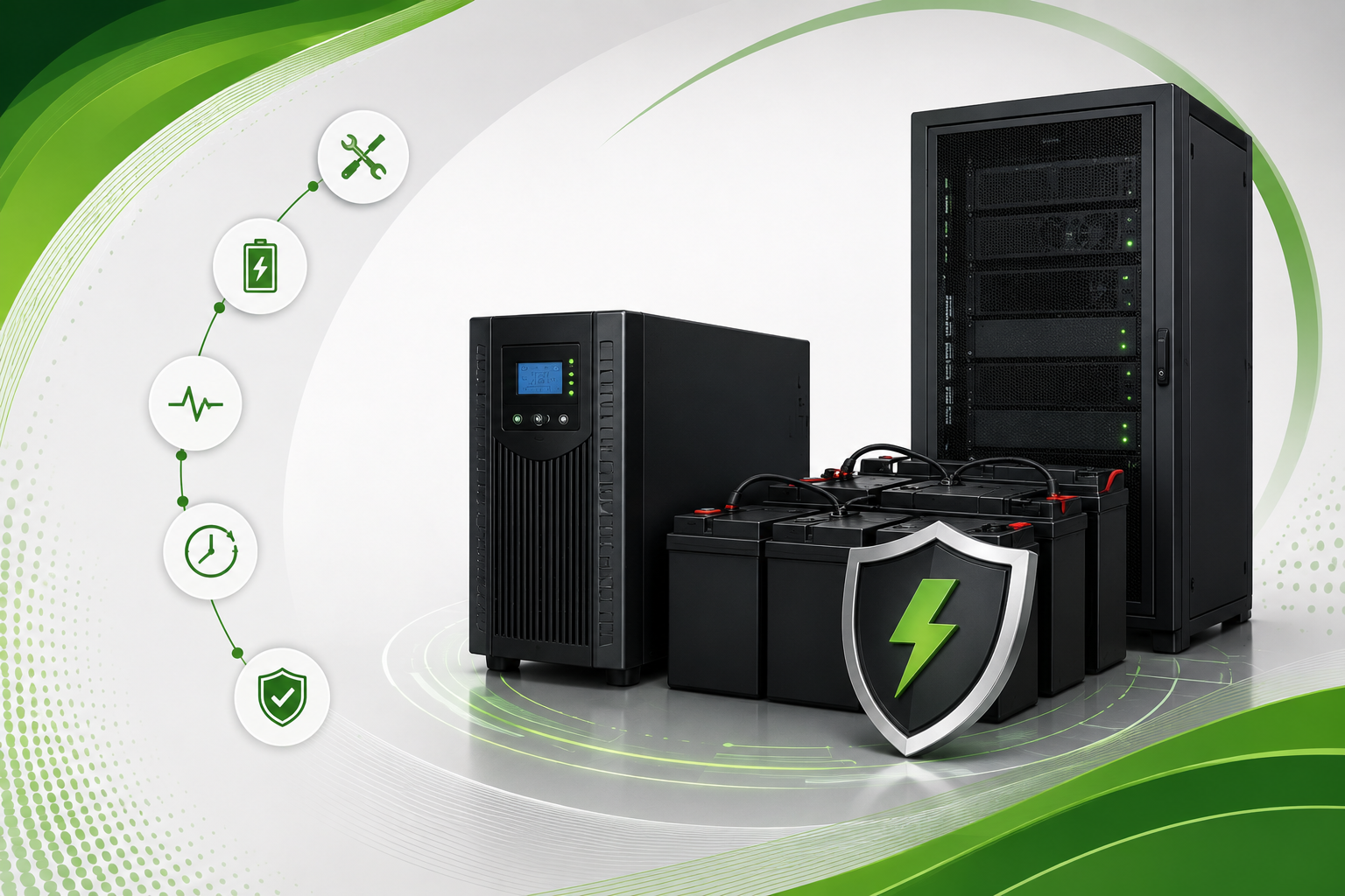 UPS units and battery banks under service contract