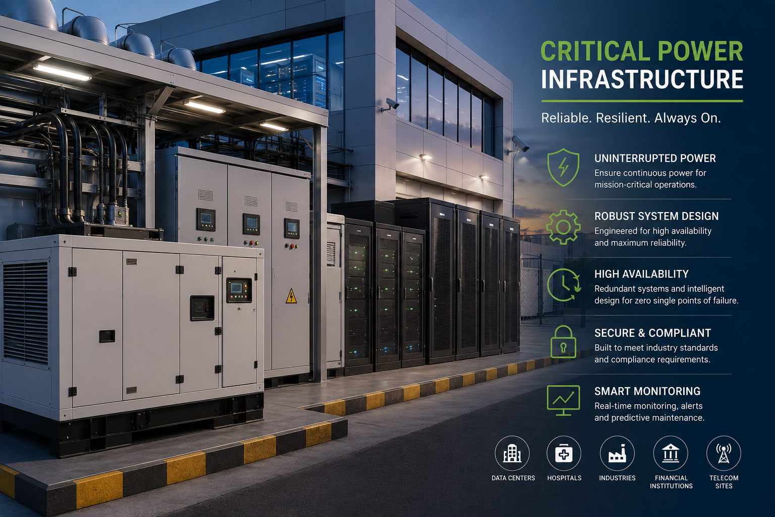 Critical power infrastructure and distribution equipment