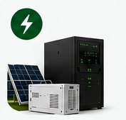 Solar panels, UPS cabinet and battery system supplied by Gitech